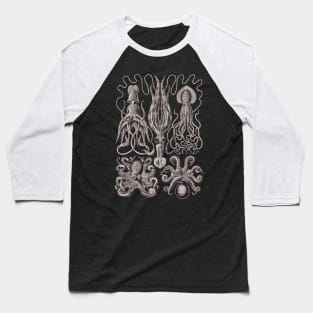 Ernst Haeckel Gamochonia Octopus Lavender Grey Baseball T-Shirt